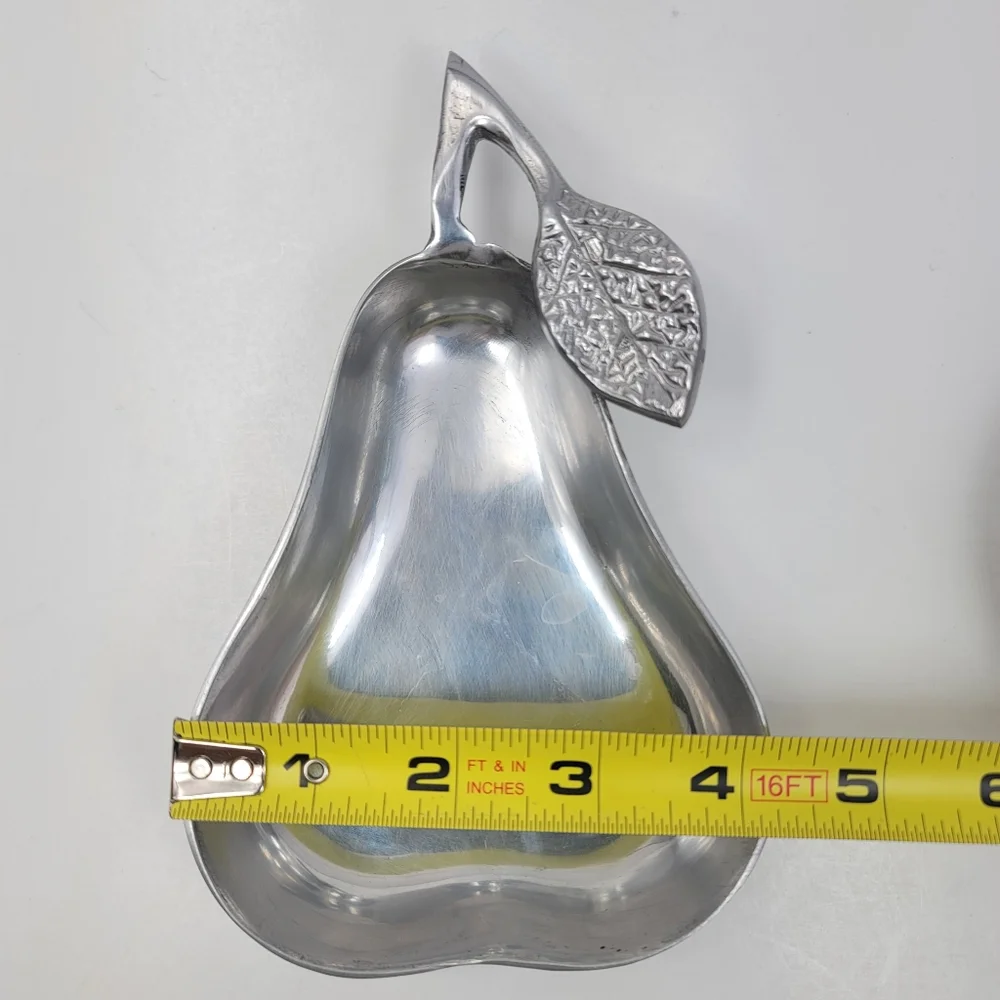 Pier 1 Imports Aluminum Apple and Pear Shaped Trinket Candy Dishes Set of 2